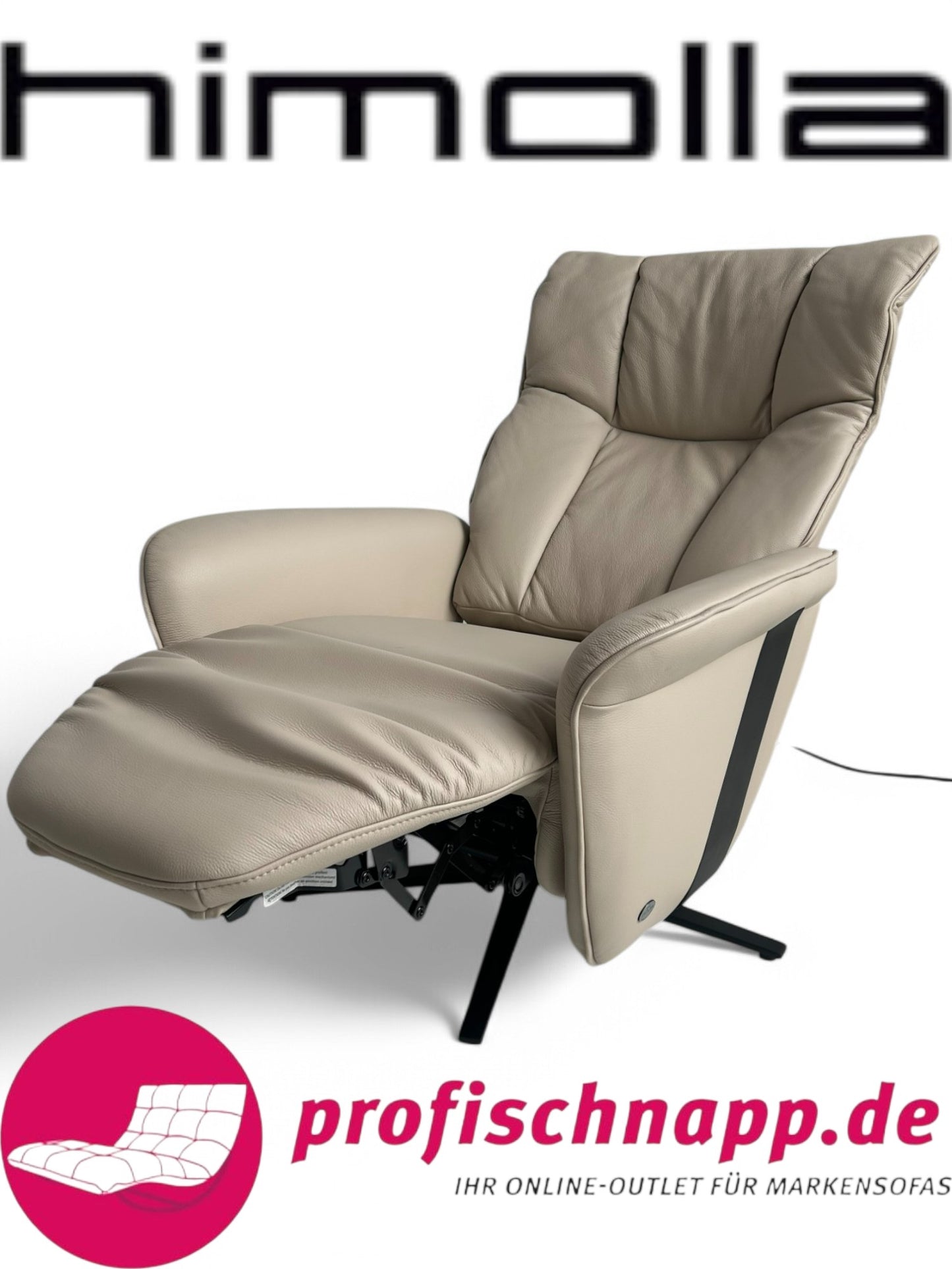 Himolla 7927 Easyswing Relaxsessel mit 2 Motoren und Aufstehhilfe, Leder L24 Longlife Nebel