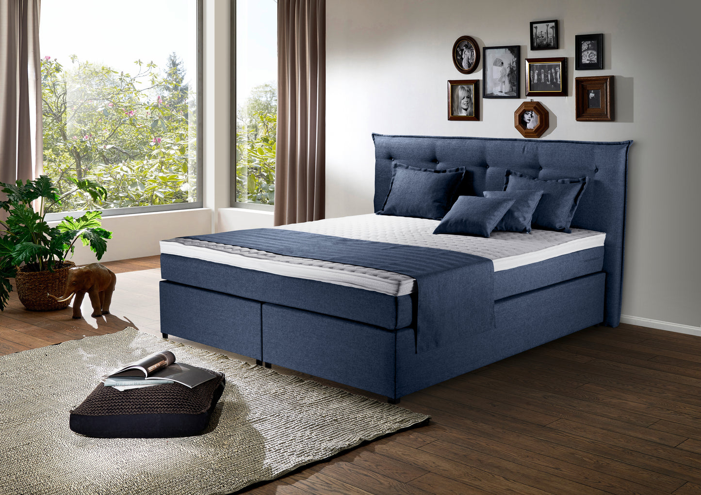 Boxspringbett Herzog 140x200cm Blau