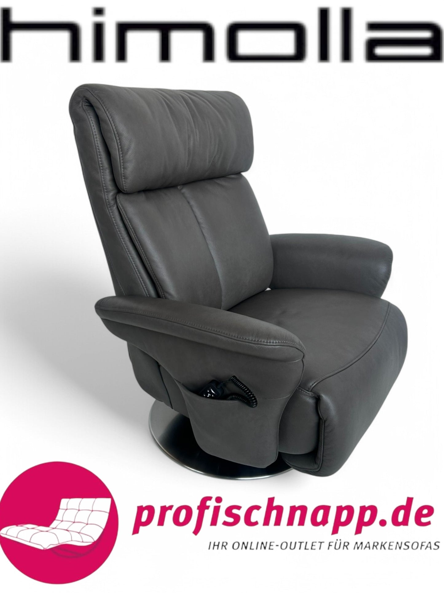 Himolla 8937 Easyswing Relaxsessel – 3-motorig mit Aufstehhilfe, verstellbares elektrisches Kopfteil, Longlife Leder 24 Magma