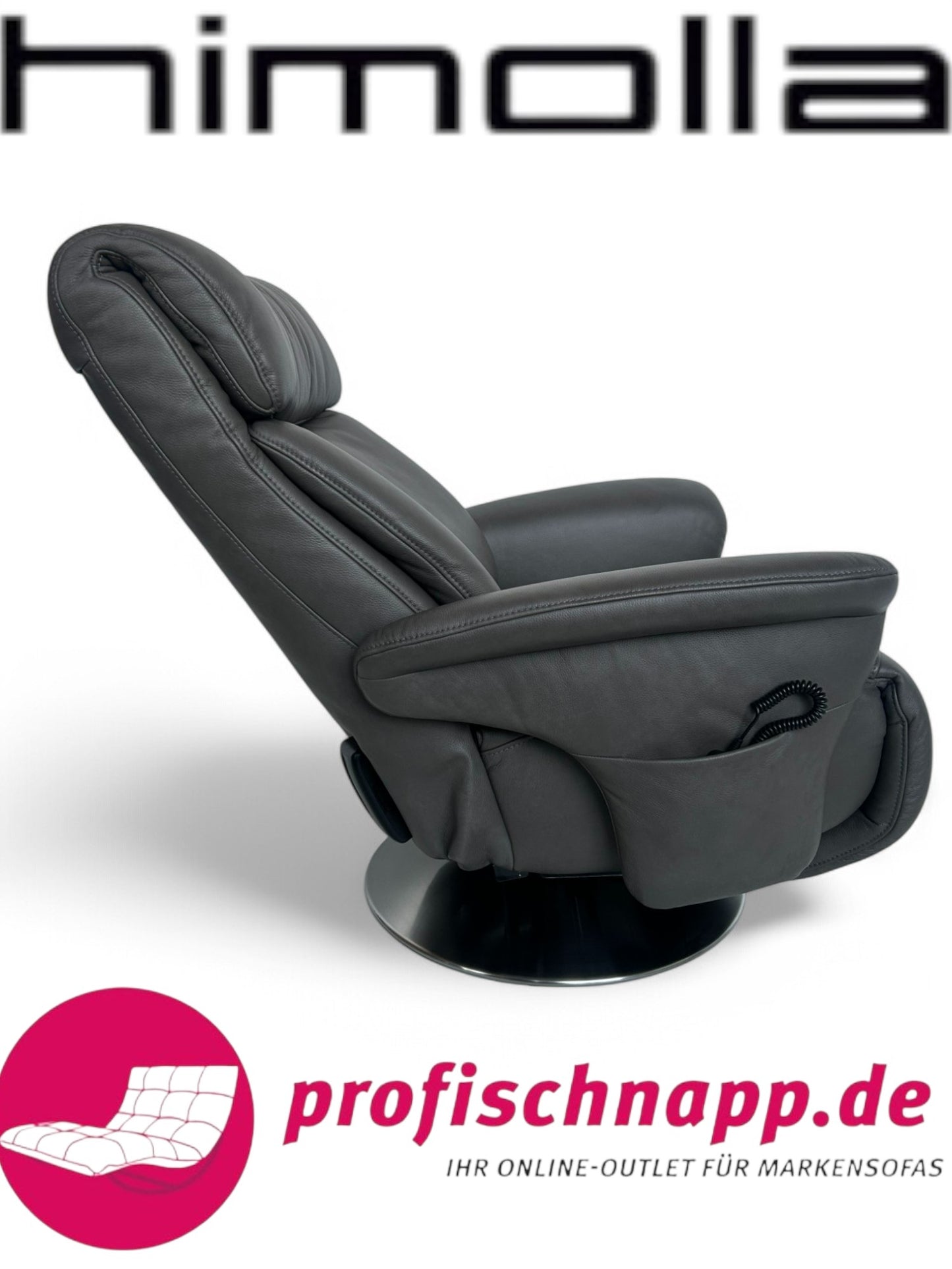 Himolla 8937 Easyswing Relaxsessel – 3-motorig mit Aufstehhilfe, verstellbares elektrisches Kopfteil, Longlife Leder 24 Magma