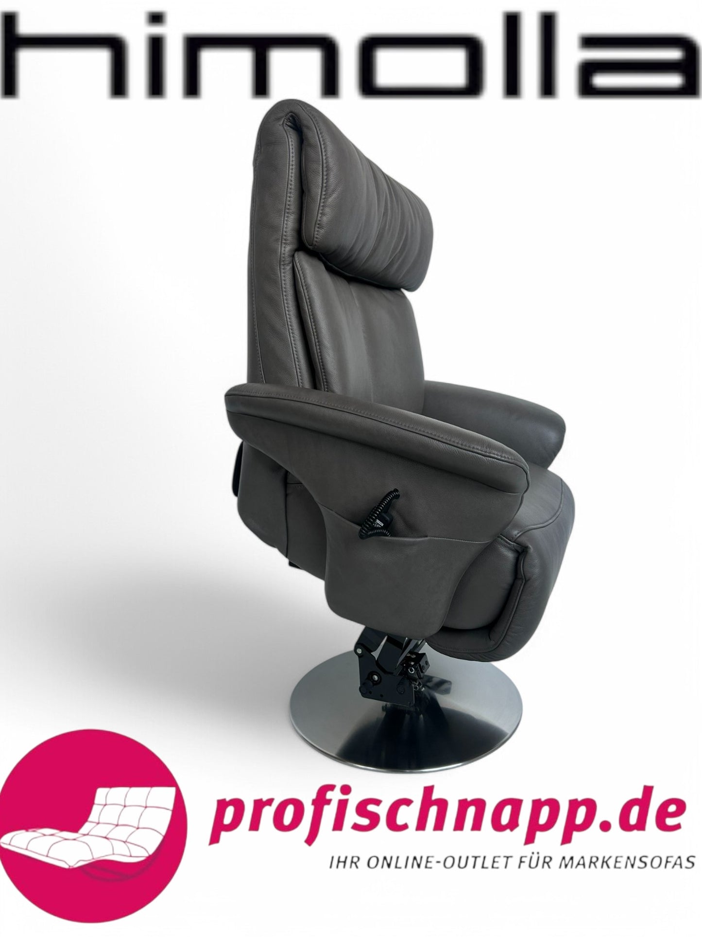 Himolla 8937 Easyswing Relaxsessel – 3-motorig mit Aufstehhilfe, verstellbares elektrisches Kopfteil, Longlife Leder 24 Magma