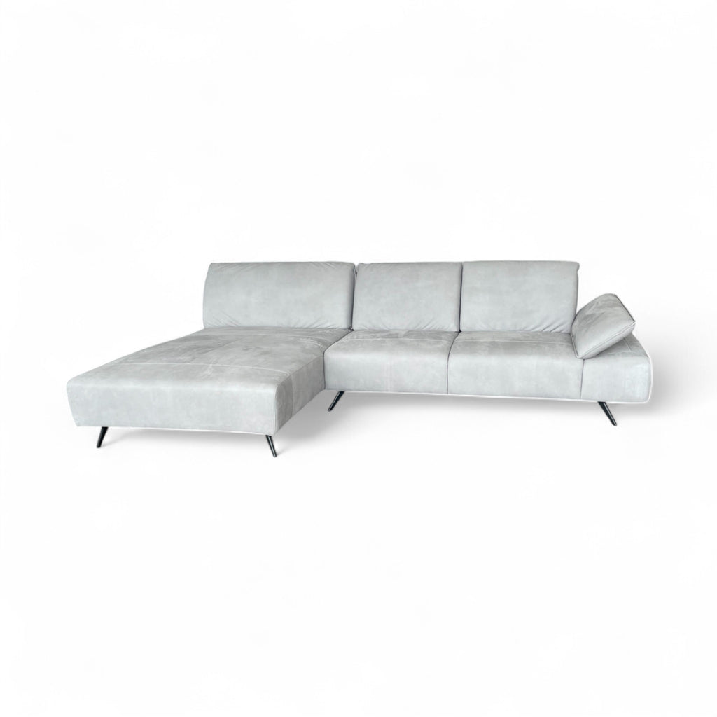 Ecksofa W.Schillig 16554 "fox" – Anilinleder Grau