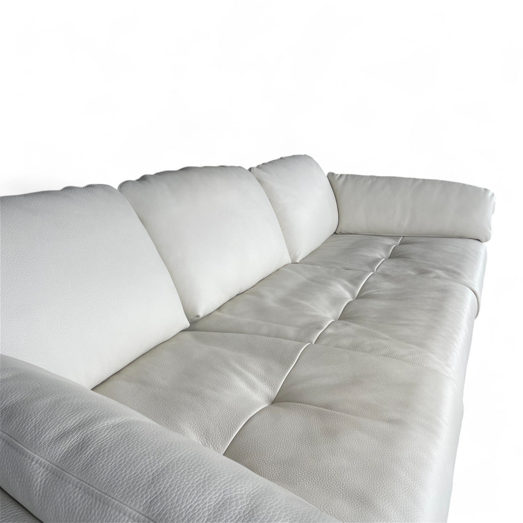 Sofa W.Schillig 12301 "softy" – Leder Ivory, 3-Sitzer