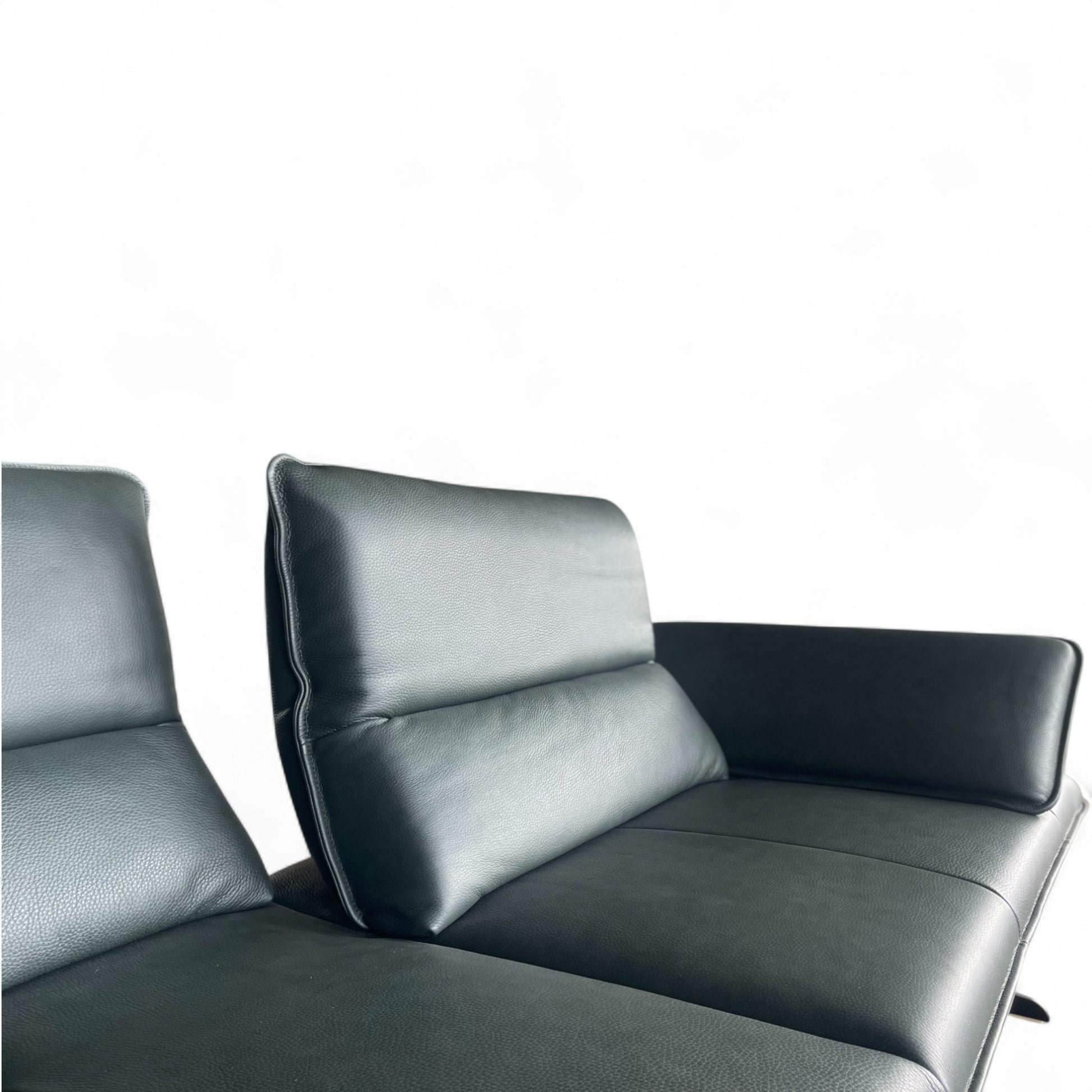 Ecksofa W.Schillig 16777 "broadway" – Leder Forest mit Hocker