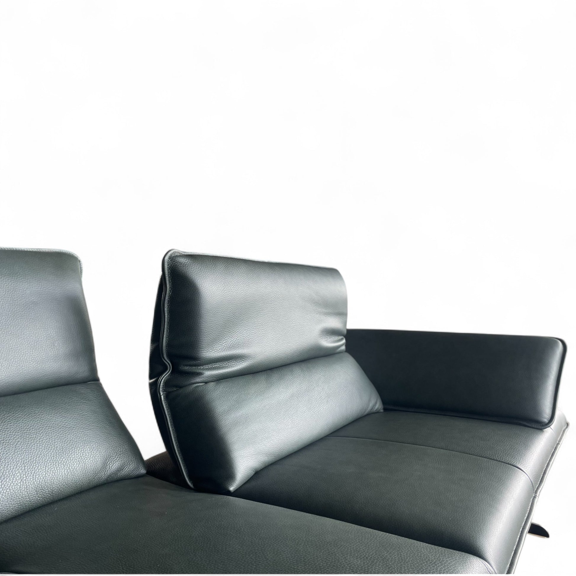 Ecksofa W.Schillig 16777 "broadway" – Leder Forest mit Hocker