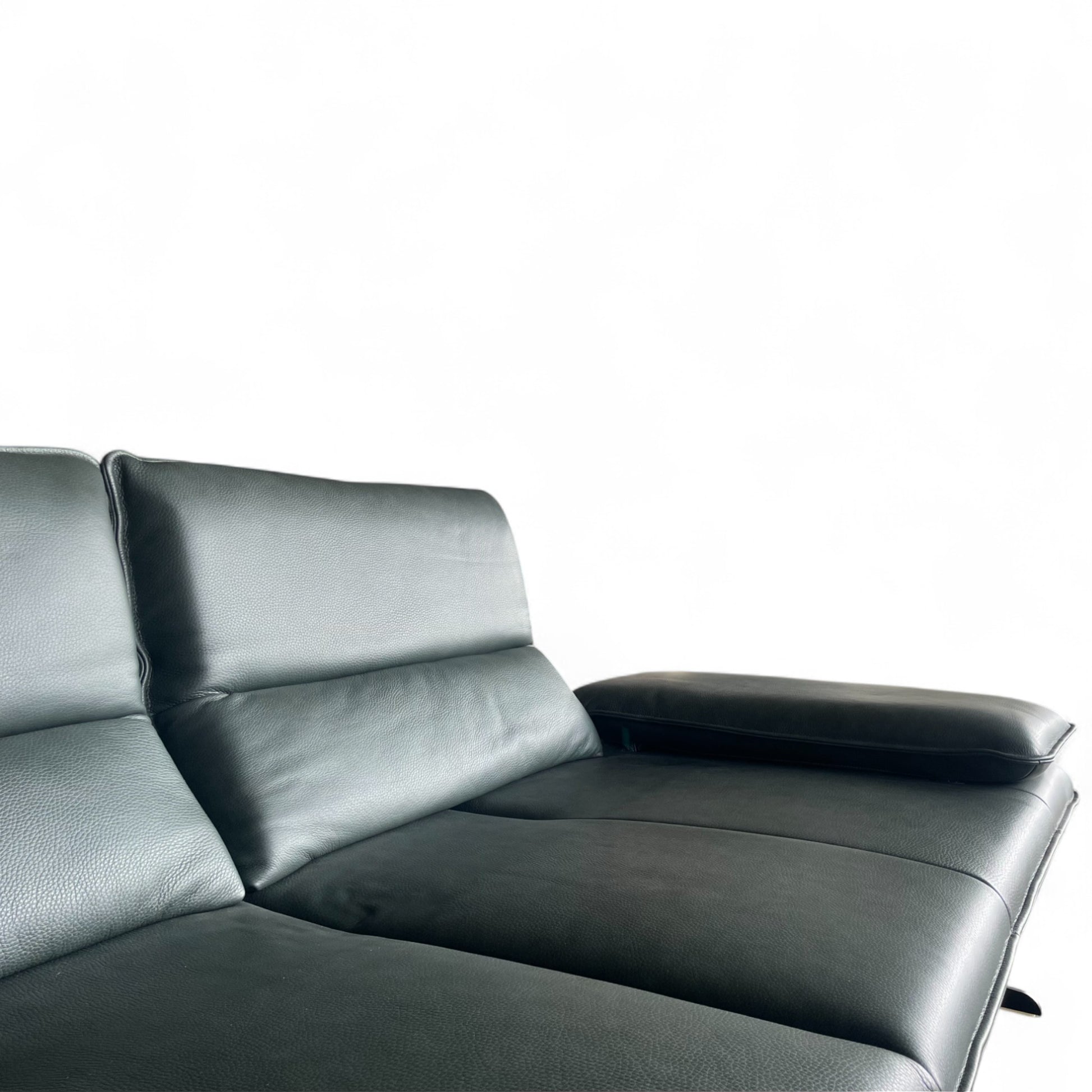Ecksofa W.Schillig 16777 "broadway" – Leder Forest mit Hocker