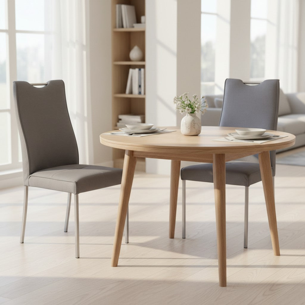 4-Fuß Stuhl 2er Set K+W 6396 - Microfaser Darkgrey