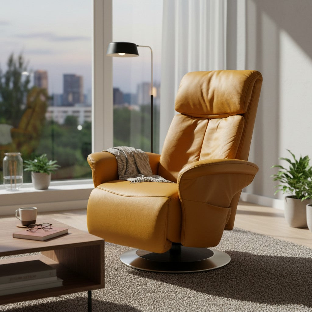 Sessel Himolla 7418 Easy-Swing Massage – Longlife Leder Rustika Safran