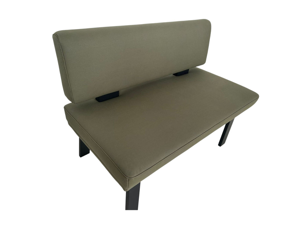 Sitzbank KW 4191 Game 117 cm – Metallkufen Schwarz, Lederoptik Armygreen | Stilvolle Sitzbank