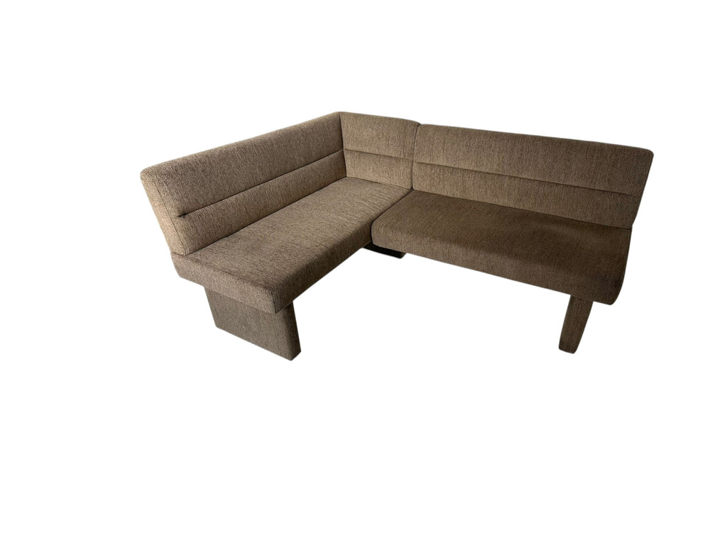Eckbank K+W 4192 Game II 2-teilig 178x130 cm – Bezogene Beine, Stoff in Braun