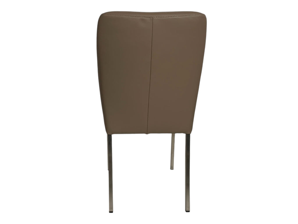 Stuhl K+W 6195 Vierfußstuhl – Edelstahl gebürstet, Leder Bronco 86 Smoke, elegantes Design