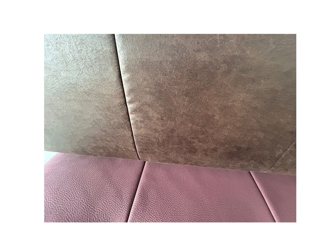 Eckbank K+W 7917 2-tlg 260x165 cm – Kufen Schwarz, Lederoptik Rot-Braun