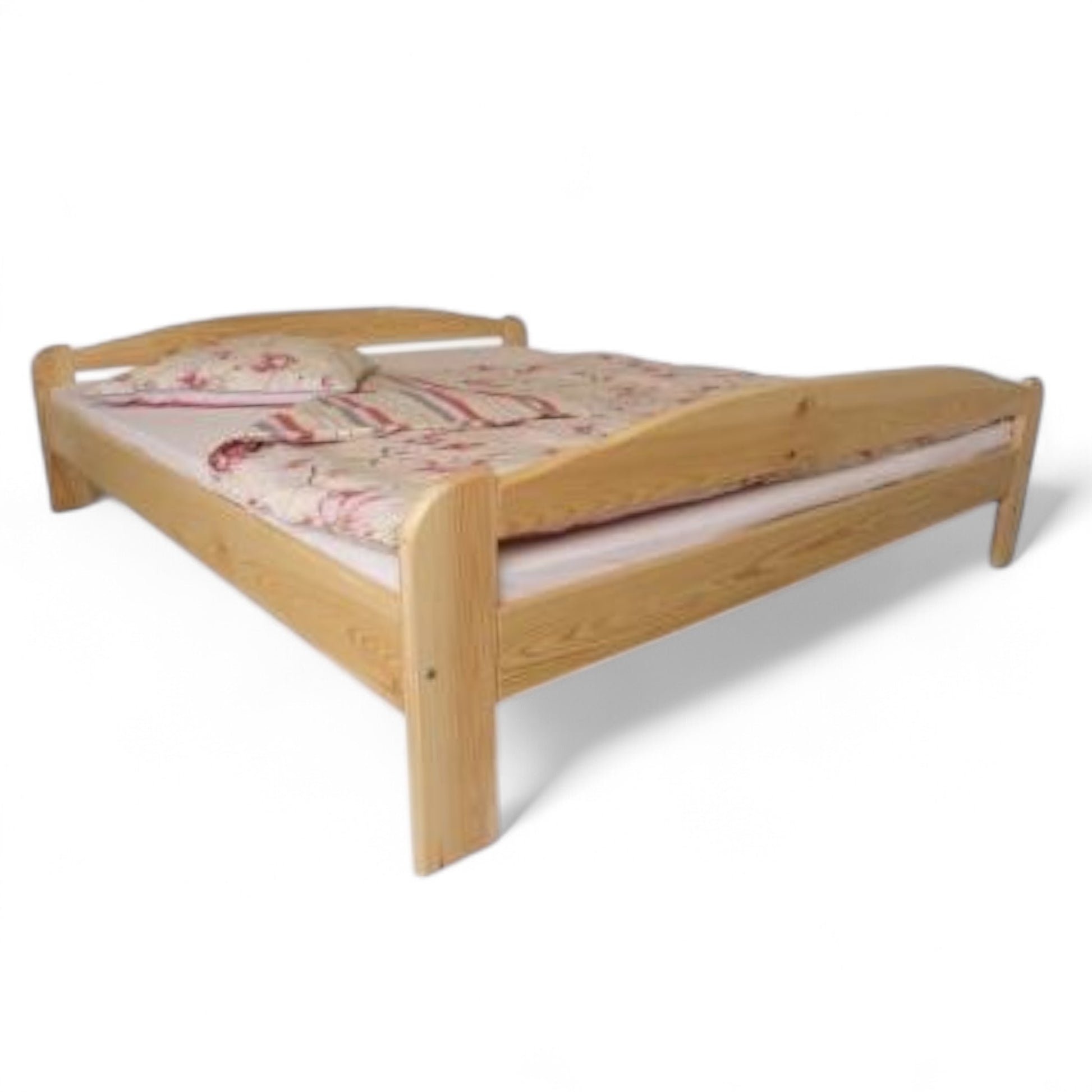Bett Lasse 140x200cm – Kiefer Massiv, Natur Lackiert