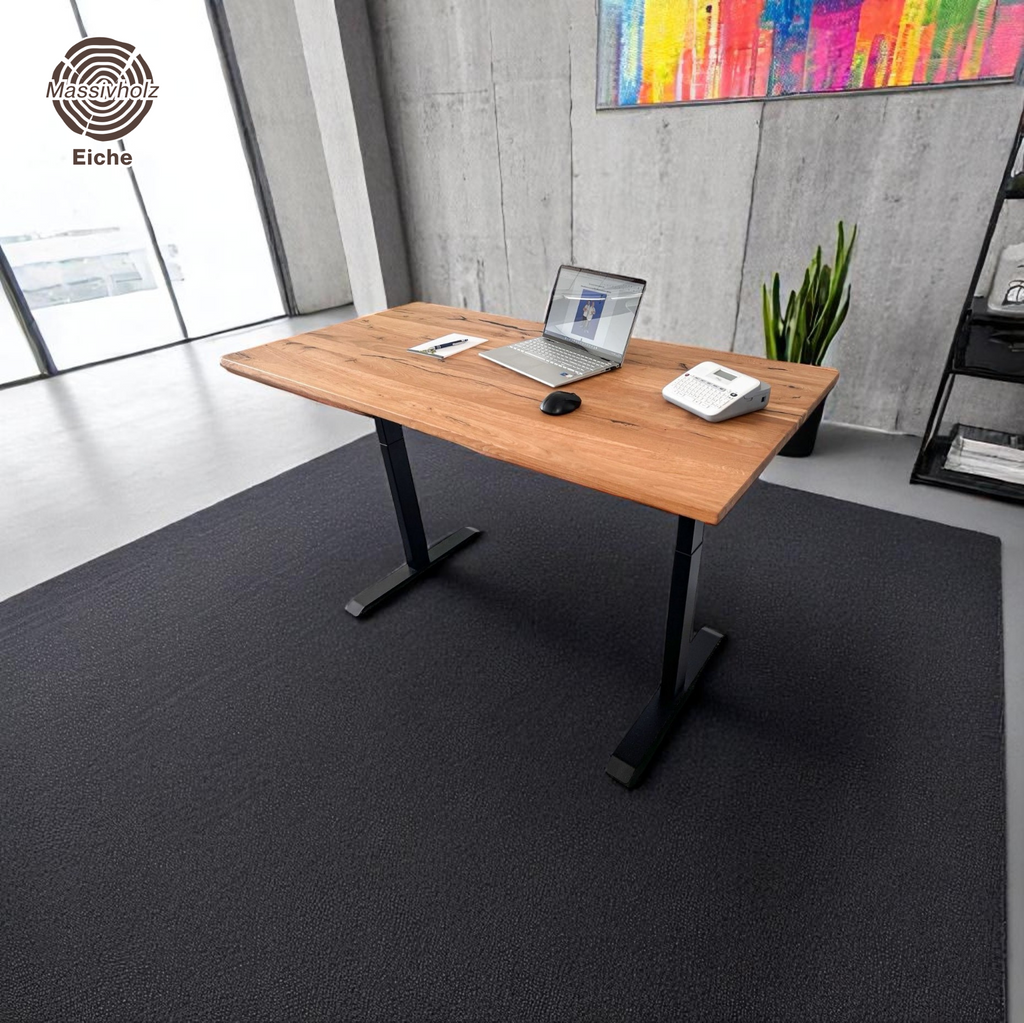 Höhenverstellbarer Schreibtisch Klenk - Massivholz 160x80 cm