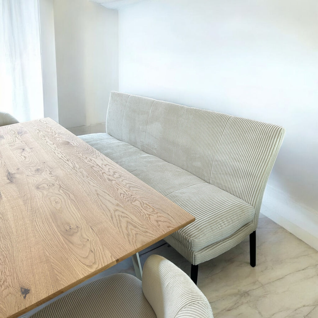 Sitzbank Lavida Monza 185 cm – Polsterbank mit Stoff Rebell Cream