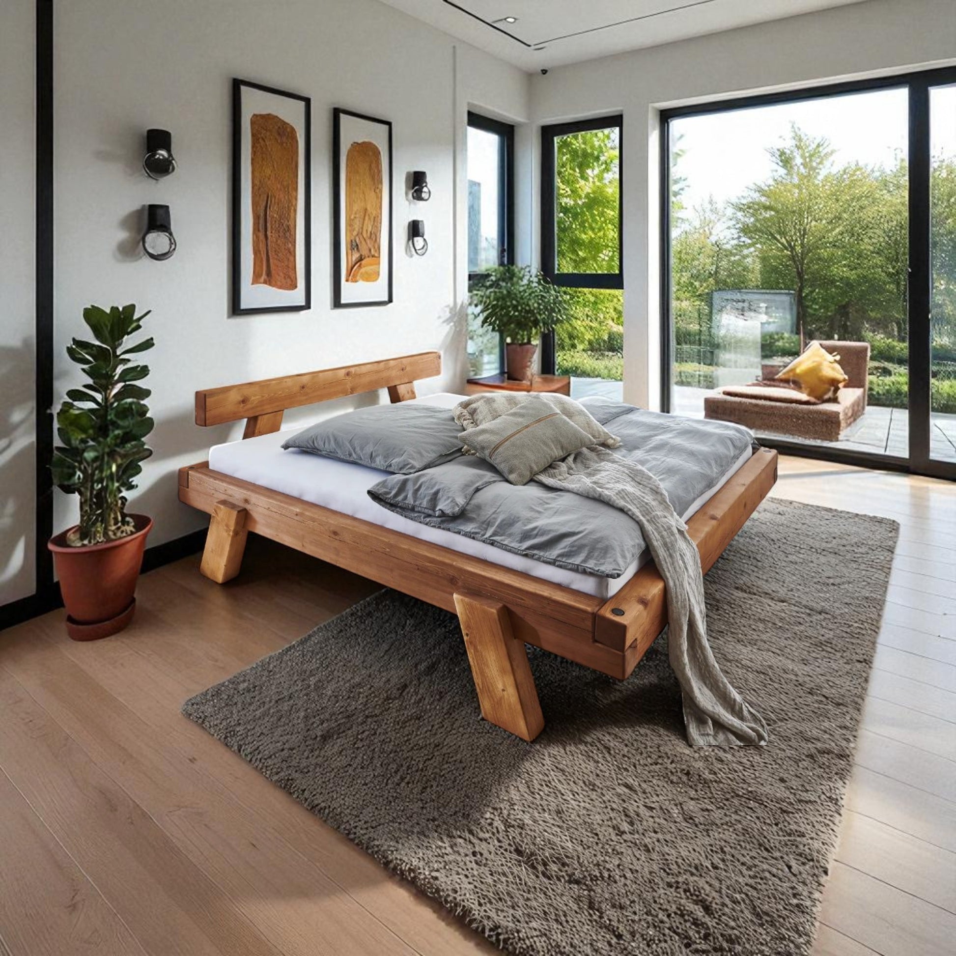 Bett Powerwood Eiche Massivholz