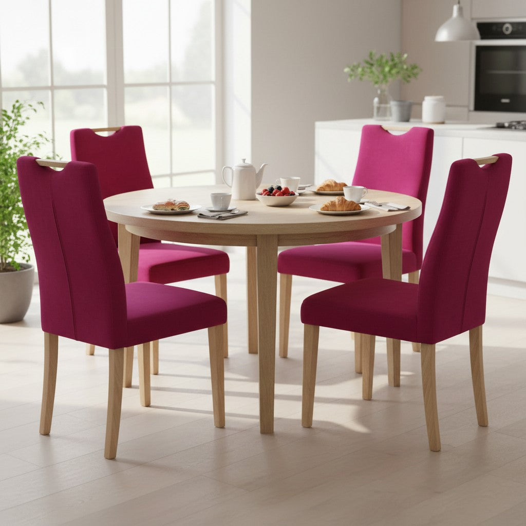 4-Fuß Stuhl 4er Set K+W 6241 - Flachgewebe Aquaclean Bordo