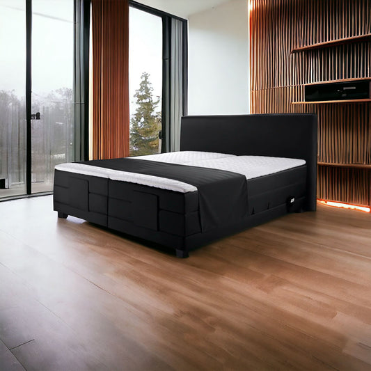 Ferrol Boxspringbett: Elektrisch 180x200cm Schwarz