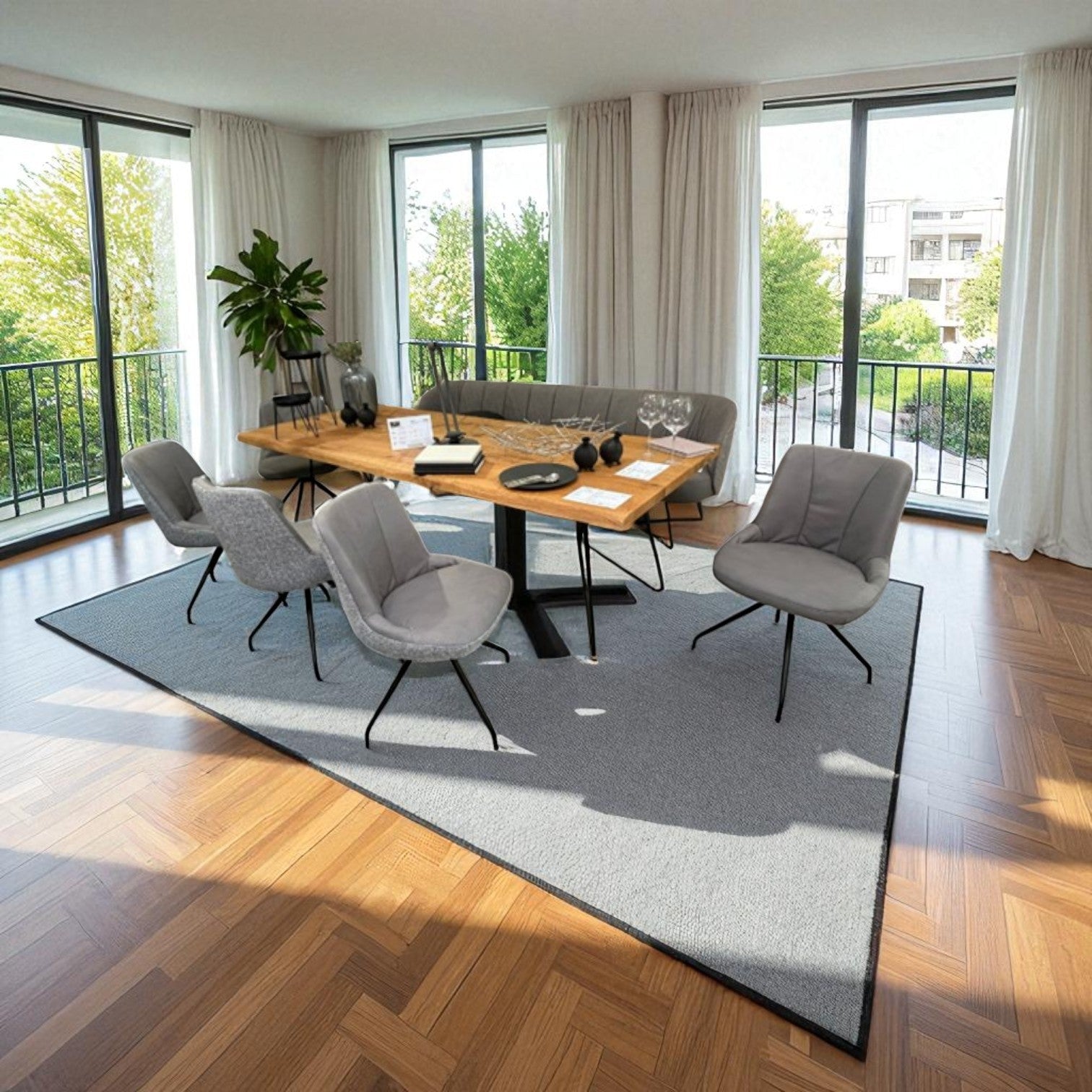 W.Schillig Esszimmer-Set „eloise“ – 5 Stühle & 1 Essbank