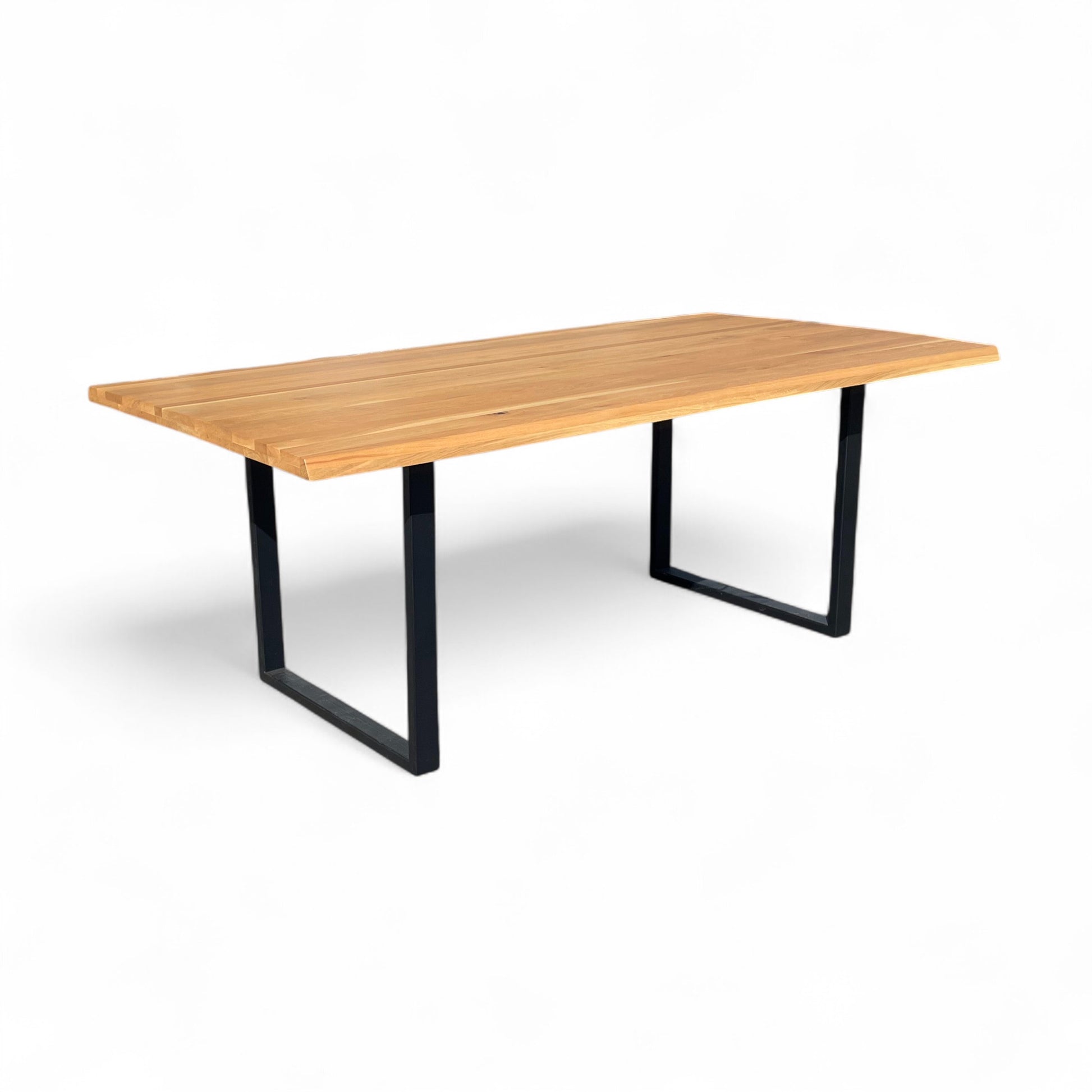 Essgruppe – 6x Stuhl Sabina Cognac + Esstisch Eiche Massivholz